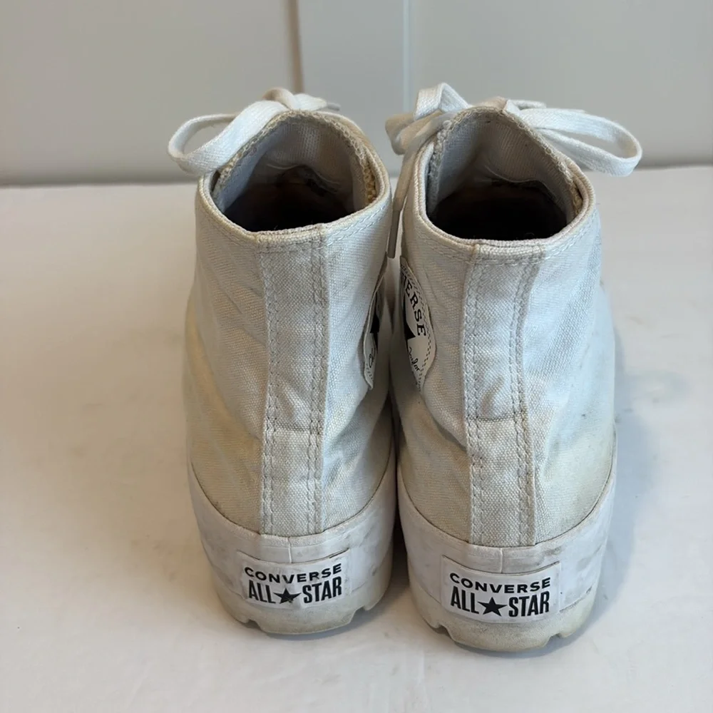 Converse White Lug Sole Platform High Top Sneakers
